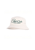 White bucket hat with 'Chase Club' logo on a white background